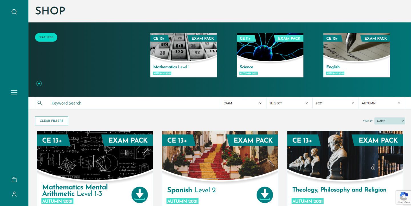 Past paper exam packs for Autumn 2021 CE 11+ and CE 13+ available to 